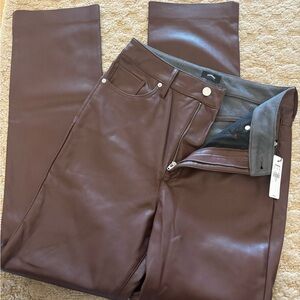 Express Chocolate Leather Trousers